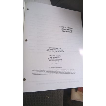 Qlarity Foundry User's Manual Revsiion 2.3