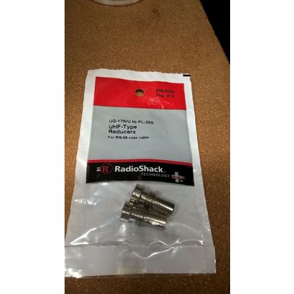 Radioshack UG-175/U to PL-259 UHF Type Reducers for RG-58 Coax Cable 278-0206