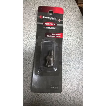 RadioShack BNC Male to RCA (Phono) Female Cable Adapter (278-254) 2780254 0254
