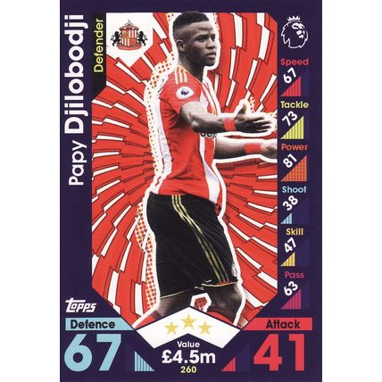 Match Attax 2016/2017 260 Papy Djilobodji Sunderland