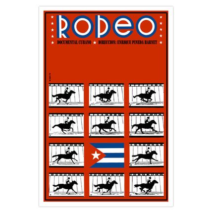 Cuban decor Wall Design movie Poster 4 film"RODEO"running horse art.Cuba