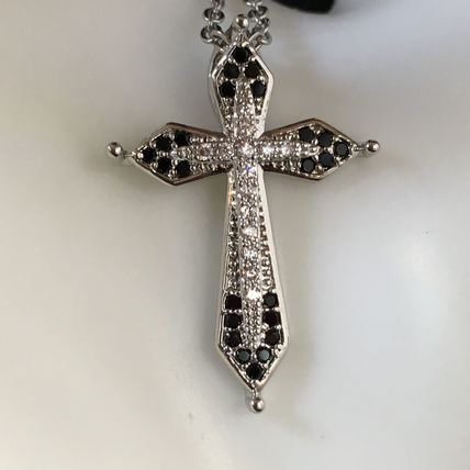 Necklace Petite Cross 925 Sterling Blue Crystals #306 USA Seller