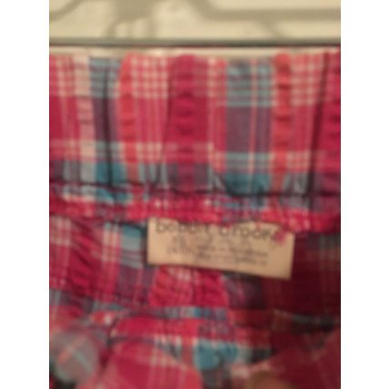 Bobbie Brooks Girls Pink & Blue Plaid Capri Pants Drawstring Size XS 4/5