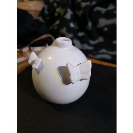 Ball Shaped Pot/Vase 2 Butterflies