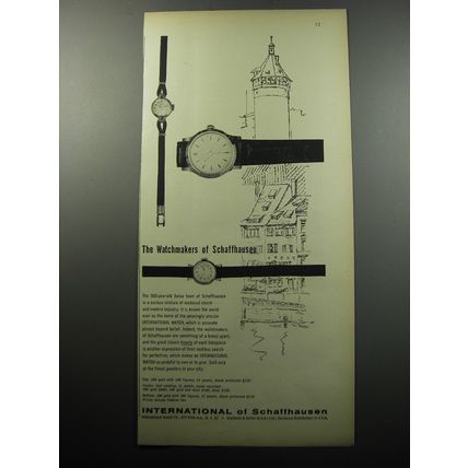 1956 International of Schaffhausen Watches Advertisement