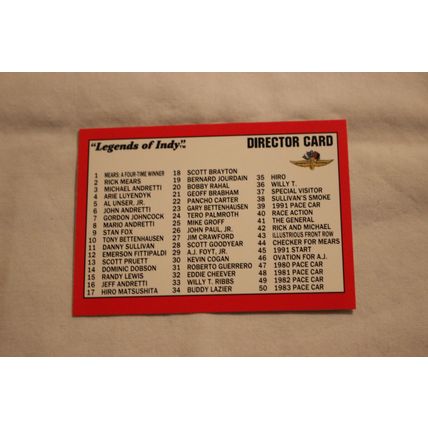 1992 G.S.S Legends of Indy NO. 100 DIRECTOR CARD