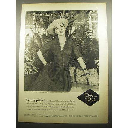 1957 Peck and Peck Dress Ad - Sitting Pretty