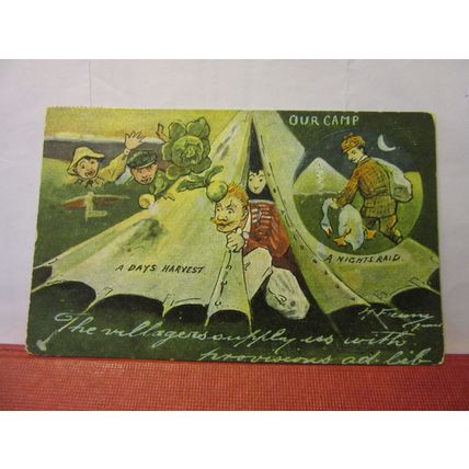 OUR CAMP by H. Fleury used antique postcard by G.D. & D. 1909 pm #