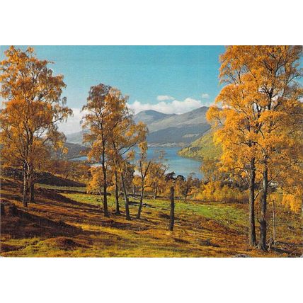 Loch Tay Ben Lawers and Meall Garbh postcard posted 1986 crease