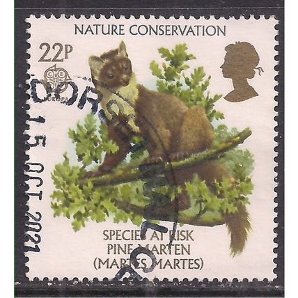 GB 1986 QE2 22p Nature Conservation Pine Marten used SG 1321 ( 1498 )