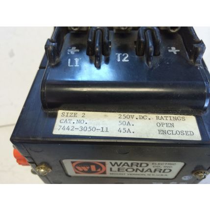 WARD LEONARD 7442-3050-11 CONTACTOR, SIZE 2, 250VDC, 50A,FG