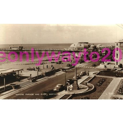 Marine Parade & Pier, Worthing, Sussex, 1959, Postcard