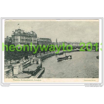 THAMES EMBANKMENT, LONDON, ENGLAND, POSTCARD 1900/10s?