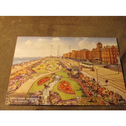 Valentines Postcard - North promenade Blackpool - Artist Edward Hailey A1353