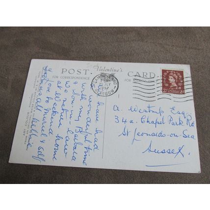 Valentines Postcard - Loch Faskally & Dam Pitlochry Perth Artist E.W Trick A2378