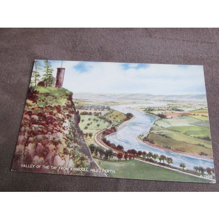 Valentines Postcard - Valley of Tay, Kinnoull Hill, Perth Artist E.W Trick A1988