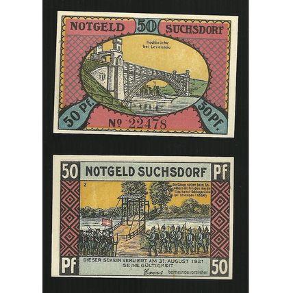 Germania - 50 Pfenning 1921 - Notegeld Suchsdorf - FDS UNC