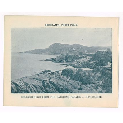 Hillsborough From Capstone Parade Ilfracombe / A Rough Sea 1900 Antique Print