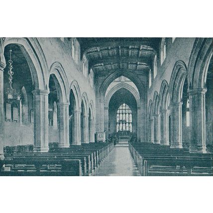Bangor Cathedral North Wales And Cathedral Nave 1900 Antique Print Picture