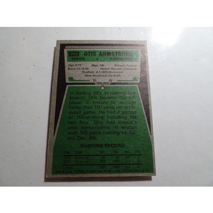 1975 Topps Football Card # 350 Otis Armstrong VG-Ex (4) Denver Broncos