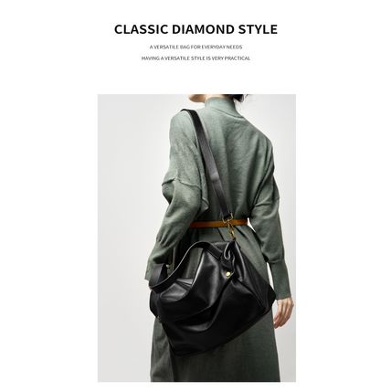 Genuine Leather Women Top Handle Shoulder Handbags Black