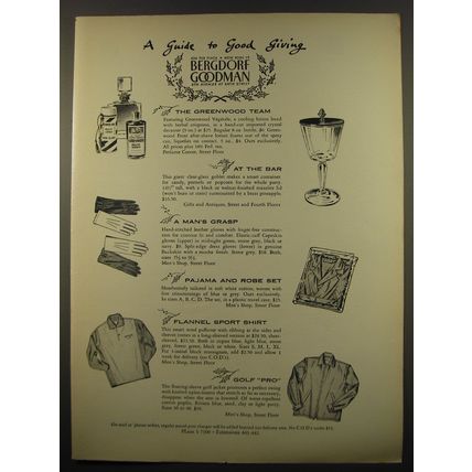 1961 Bergdorf Goodman Ad - A guide to good giving