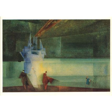 Lyonel Feininger The Steamer Odin II Ship Painting Postcard