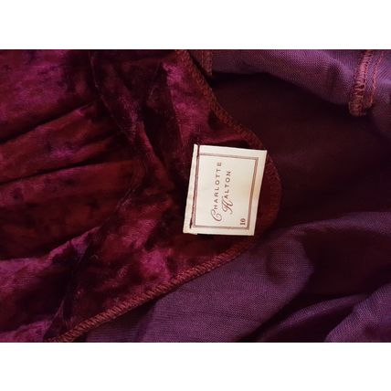 Charlotte Hatton Red Velvet Low Back Long Dress Size 10 UK