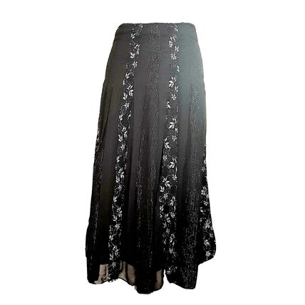 Per Una Collecione M&S Black Silver Panels Lace Skirt Size 8 R UK