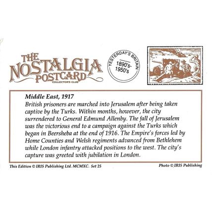 Postcard WW1 Jerusalem Palestine 1917 Captured British Troop Prisoners Nostalgia
