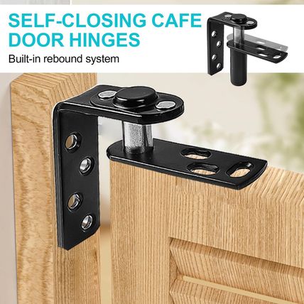 Saloon Door Hinges Kit, Double Swing Hinges, Self-Return Swinging Door Hinge, St