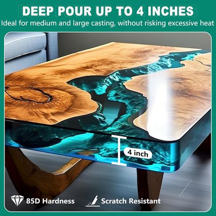 Teexpert Deep Pour Epoxy Resin, 1.5 Gallon Epoxy Resin Kit for 2-4" Pour Depths,