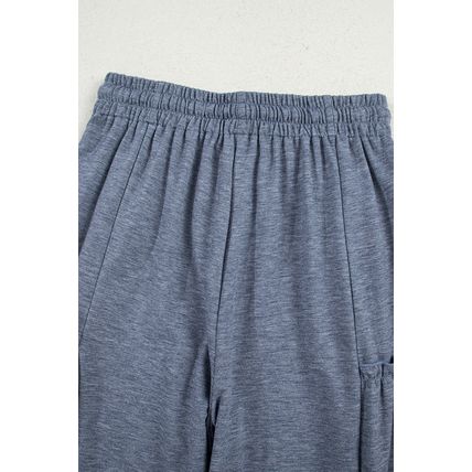High Frilled Detail Wide Leg High Waist Knit Pants