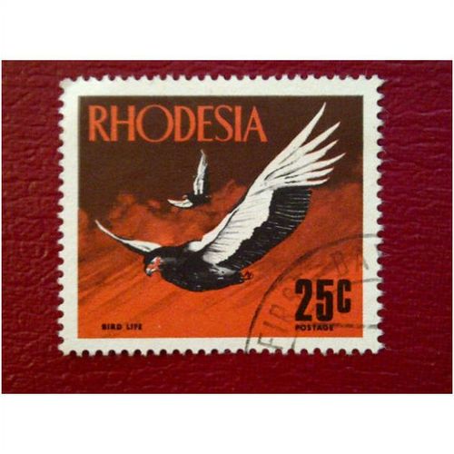 Rhodesia QEII 1970 25c Bateleurs Used SG 449 Sc 290 postage stamp bird life