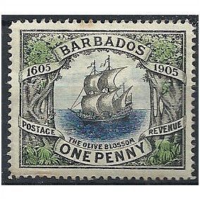Barbados 1906 SG152 1d Black, Blue & Green Mounted Mint...