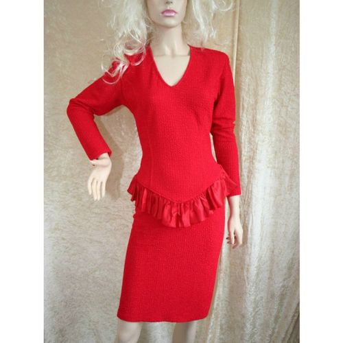 Vintage 1980 Red Dress Size 12