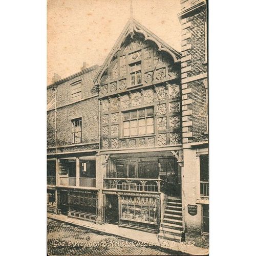 Antique Valentine's PC 1921 - God's Providence House, Chester, Cheshire A.D 1652