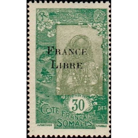 French Somali Coast Cote Francaise Des Somalis 30c Mounted Mint MM SG 316 stamp