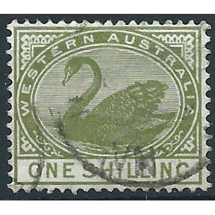 Western Australia 1885 SG102 1/- Olive-Green Fine Used.. ..