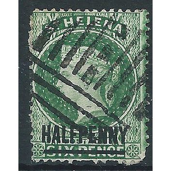St Helena 1893 SG36 1/2d Green Words 14mm Good/Fine Used...