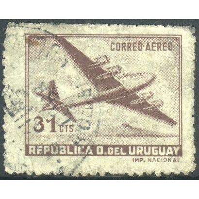 Uruguay 1947 (Air) - SG957 - 31c brown - Douglas DC4 - used