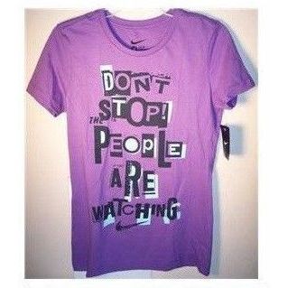 Nike Womens T-shirt Purple Medium Don't Stop The People Are Watching