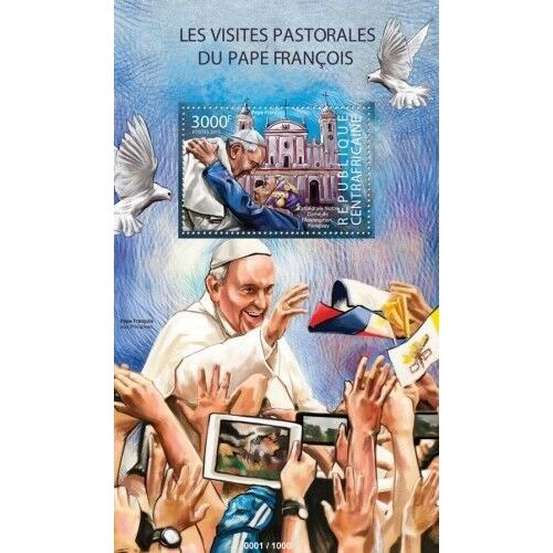 CENTRAL AFRICA 2015 SHEET MNH POPE FRANCIS VISITES PASTORALES PAPE FRANÇOIS 2A