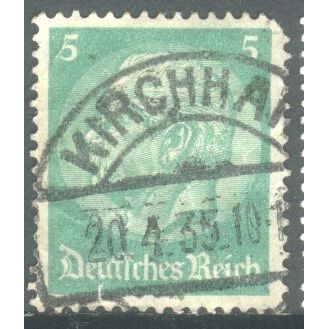 Germany 1934 - 5pf green - President Von Hindenburg - used 11