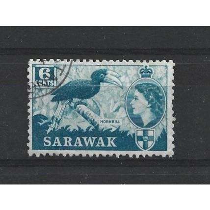 Sarawak.SG191 6c Malabar Pied Hornbill.Fine Used.May24b