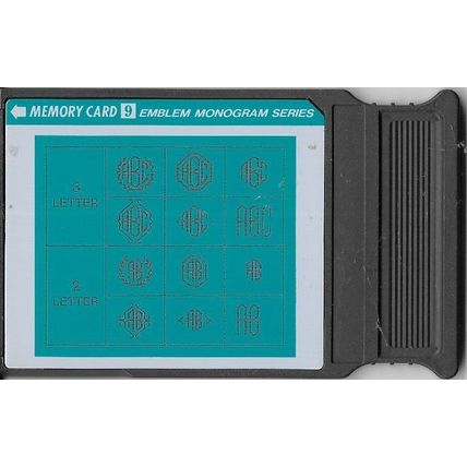 830409000 Memory Card #9 Emblem Monogram Series Embroidery Janome Sewing Machine