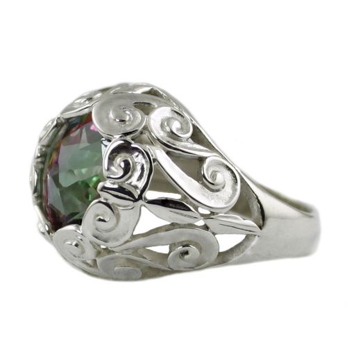 Mystic Fire Topaz, 925 Sterling Silver Ring, SR313