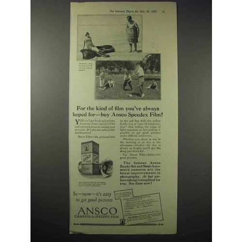 1925 Ansco Speedex Film Ad - You've Always Hoped For