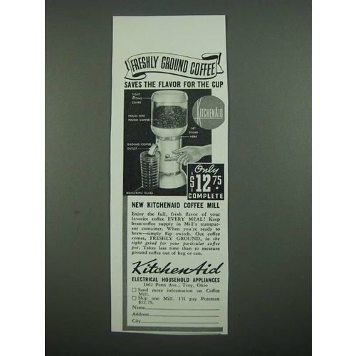 1938 KitchenAid Coffee Mill Ad - Freshly Ground Coffee