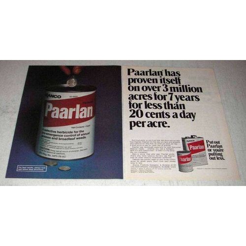 1978 Elanco Paarlan Ad - Less 20 Cents a Day Per Acre